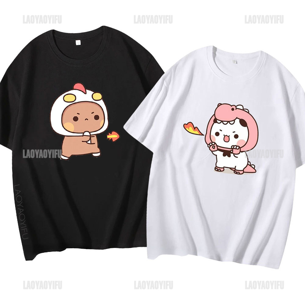 T-shirt Kawaii Bubu Dudu pour fille, t-shirt ours Panda de dessin animé, vêtements pour femmes, mode Harajuku, T-shirt Kawaii pour femmes, vêtements Y2K
