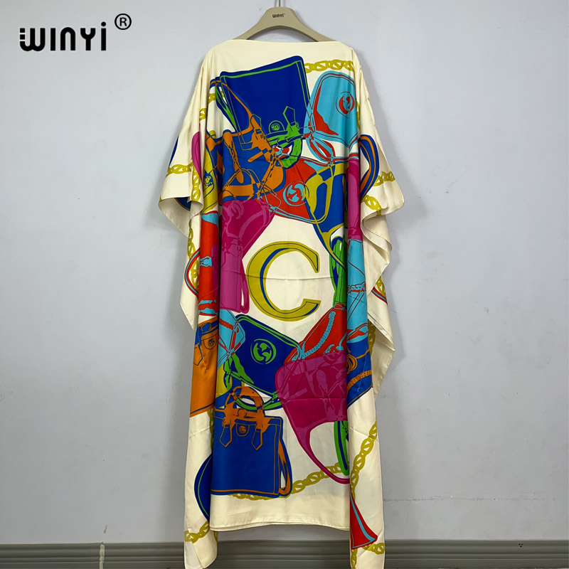 WINYI-Robe de soirée pour femmes, tenue de plage élégante, imprimé musulman, afrique, nouvelle collection été