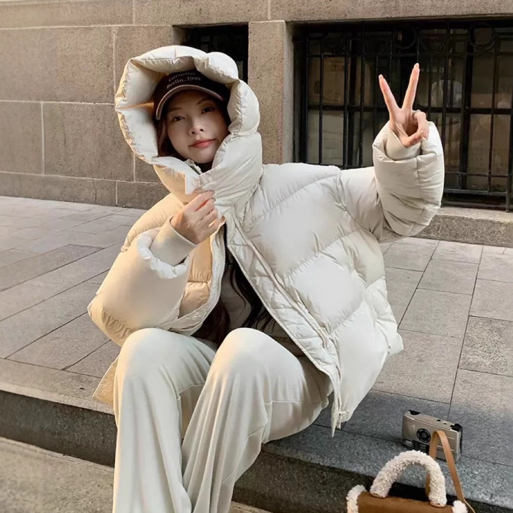Nouveau automne hiver veste femmes mode léger à capuche vers le bas coton pardessus femme ample décontracté chaud Parkas vêtements d'extérieur