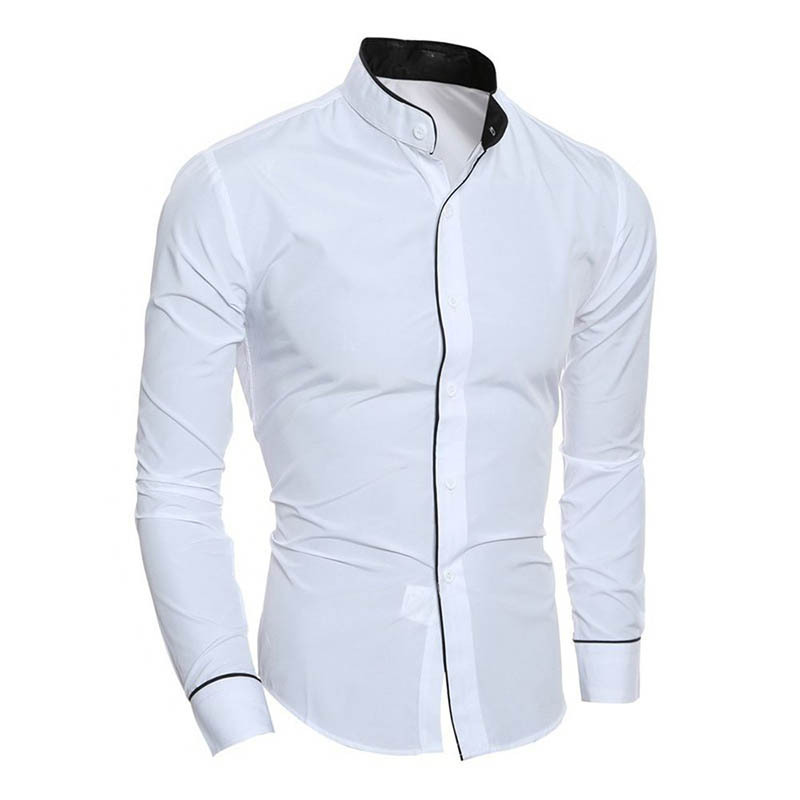 2025 hommes de luxe décontracté chemise formelle coupe ajustée à manches longues chemise blanche mâle confortable chemises habillées sociales marque hommes vêtements