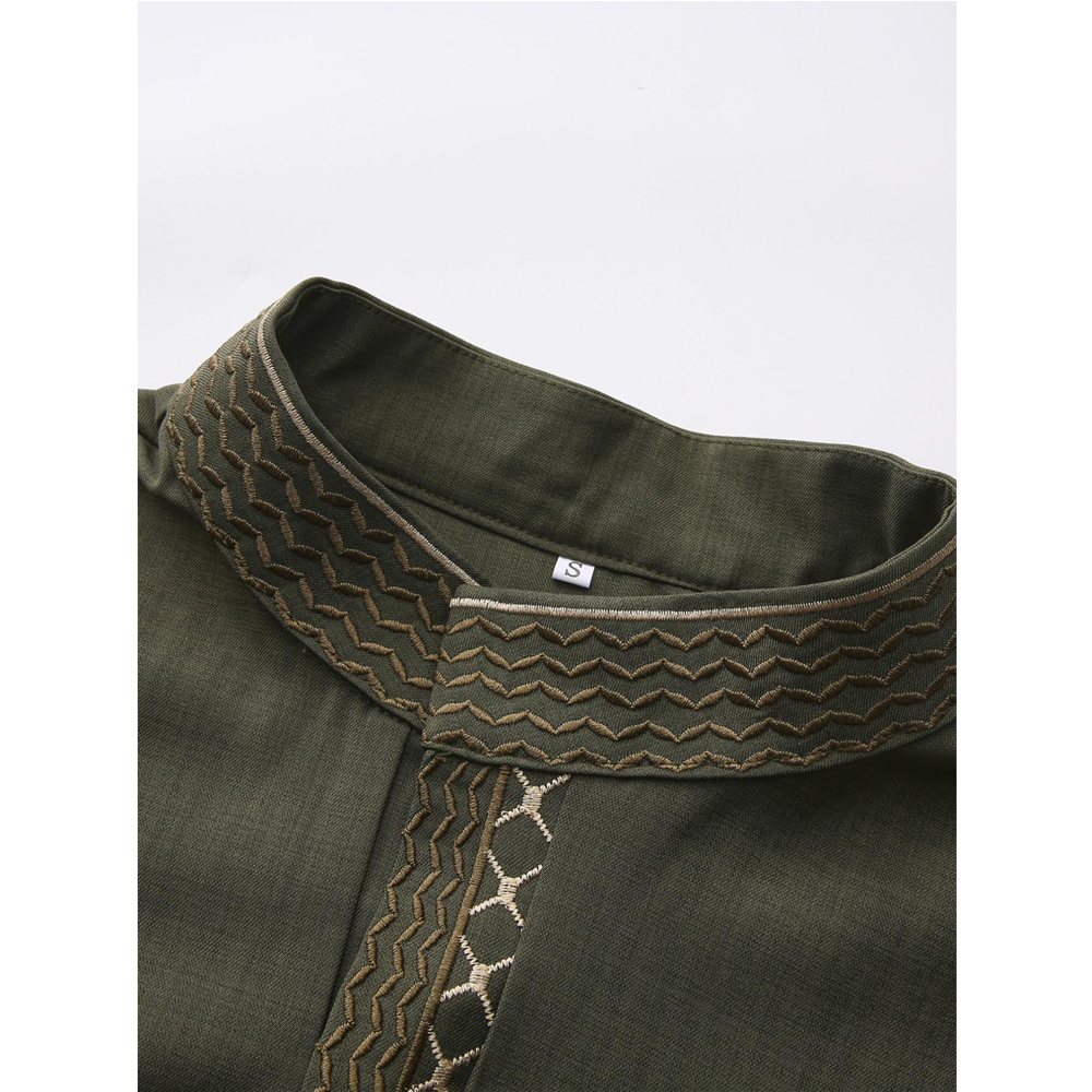 Nouvelle robe islamique musulmane pour hommes, thobe à manches longues, broderie classique, robe de style ethnique arabe, robe décontractée formelle pour hommes, robe de prière