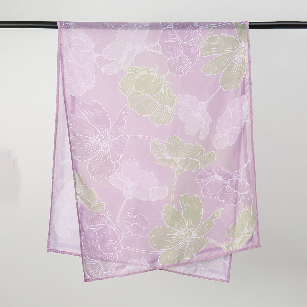 Nouveau Foulard Hijab en Coton Imprimé Tendance pour Femme, Châle Long Effet Aquarelle, Voile de Tête pour Ramadan et Aïd 180*70cm