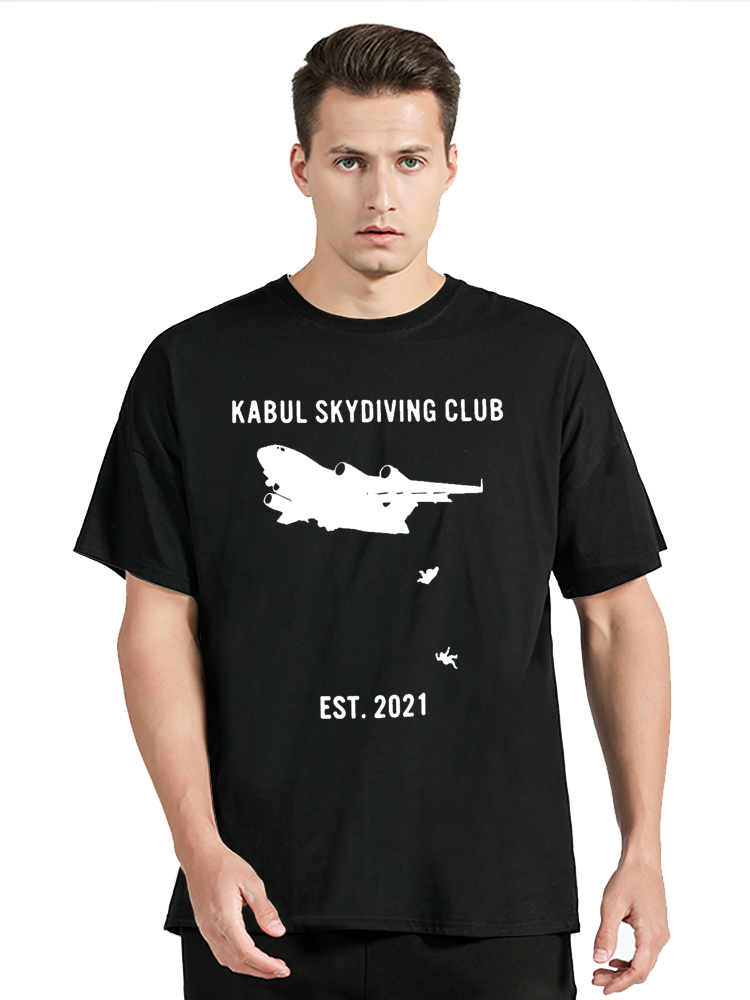 T-shirt de fitness graphique en coton unisexe, vêtements pour hommes, t-shirt Kabul Sky3/4 Club EST, Streetwear, 2021