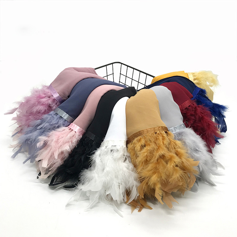 17 couleurs 70*175 cm nouvelle écharpe en mousseline de soie de couleur unie femmes musulmanes ventiler Hijab Wrap Ramadan Islam plume gland châle dame