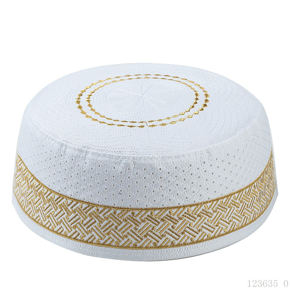 Chapeau de prière musulman pour hommes et garçons, bonnet islamique, couvre-chef de prière, chapeau brodé, cadeau pour le Ramadan et l'Aïd