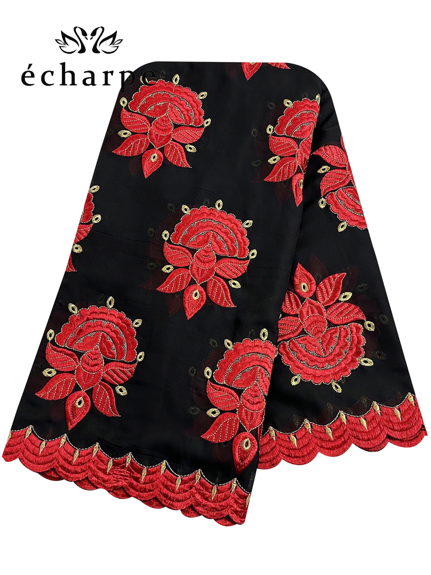Écharpe africaine islamique pour femmes, Turban Pashmina à la mode, châle brodé en coton, Hijab de fête musulmane pour dames, nouvelle collection 2022, 100%
