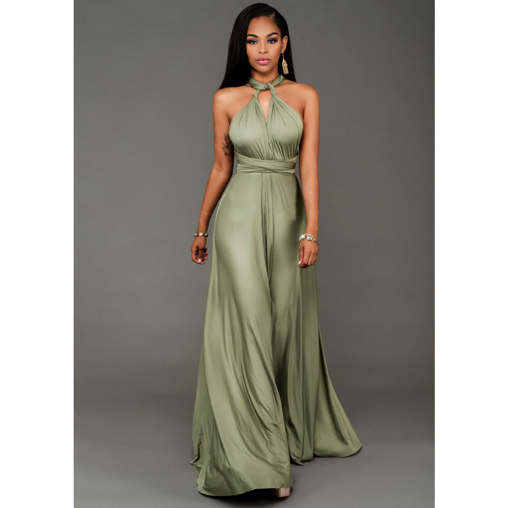 Robe longue d'été Sexy pour demoiselle d'honneur, portefeuille multi-voies, Convertible, Maxi, rouge, sans bretelles, ajourée, tenue de soirée à bandes, 2025