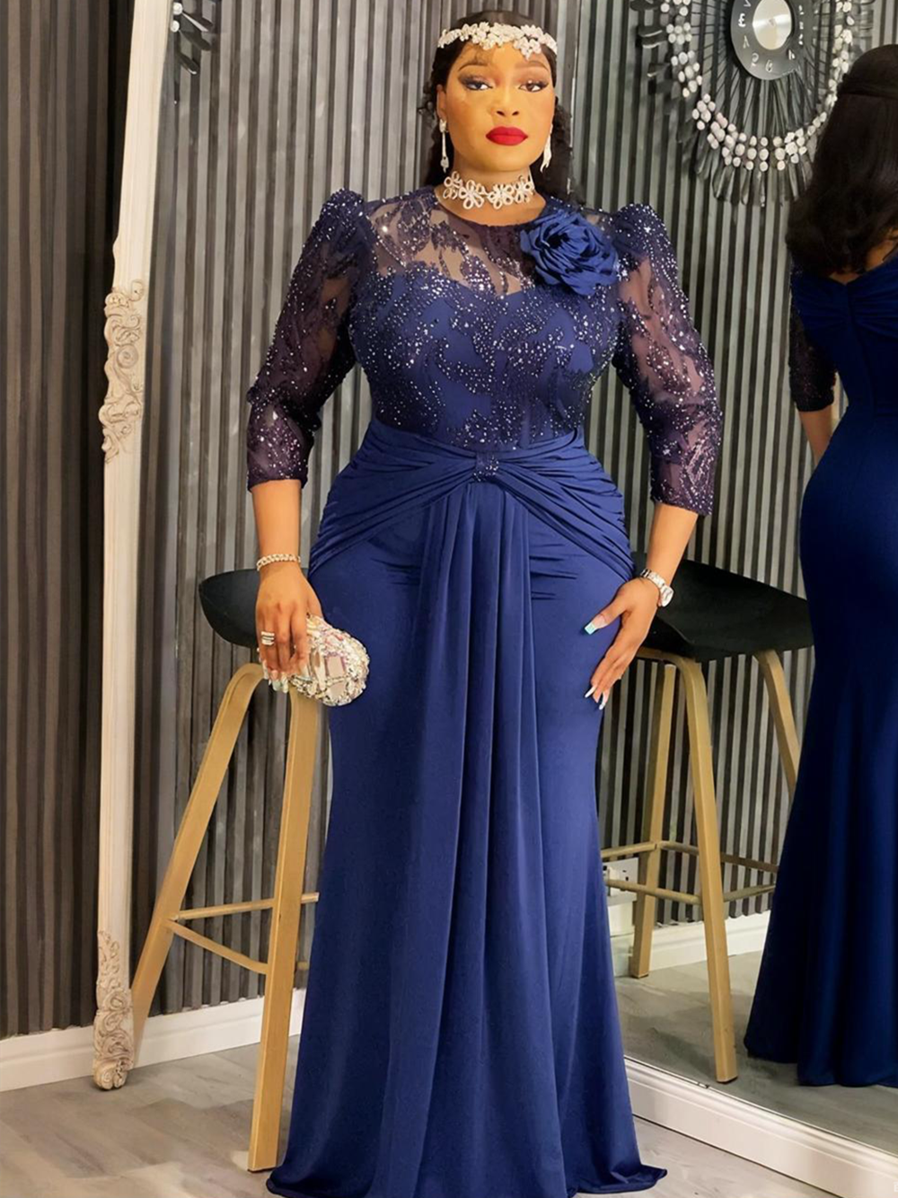 Robes de soirée africaines grande taille pour femmes Dashiki paillettes Sexy moulante longue robe élégante turquie musulmane robe de soirée de mariage