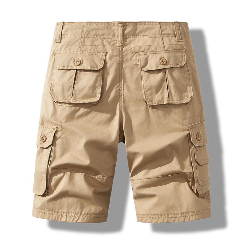 Short de sport pour hommes, Cargo, grande taille, Bermuda, demi-pantalon, en coton, ample, droit, pour course à pied, Gym