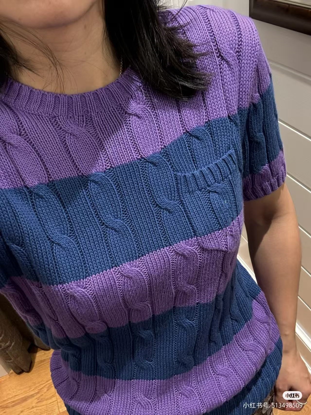 T-shirts pour femmes style Old Money, col rond torsadé, broderie, poche, tricoté, manches courtes, pulls d'été, hauts J269