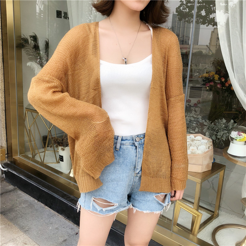 Cardigan en tricot au Crochet transparent pour femmes, pull à manches longues ouvert sur le devant, tricot décontracté, tenue de plage
