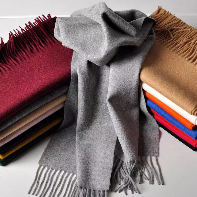Écharpe de marque 100% laine pour femme, Pashmina Long, épais, chaud, doux, solide, châles et enveloppes en laine de mongolie intérieure, hiver