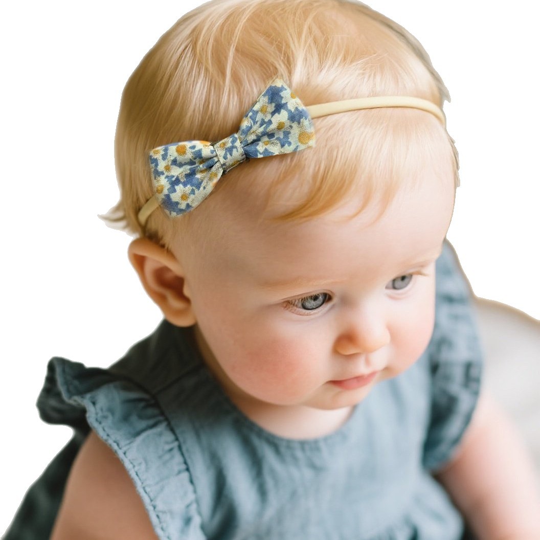 Lot de 5 élastiques à cheveux faits main pour filles, bandeaux mignons à nœuds, accessoires élégants pour bébés, attaches tendance pour enfants