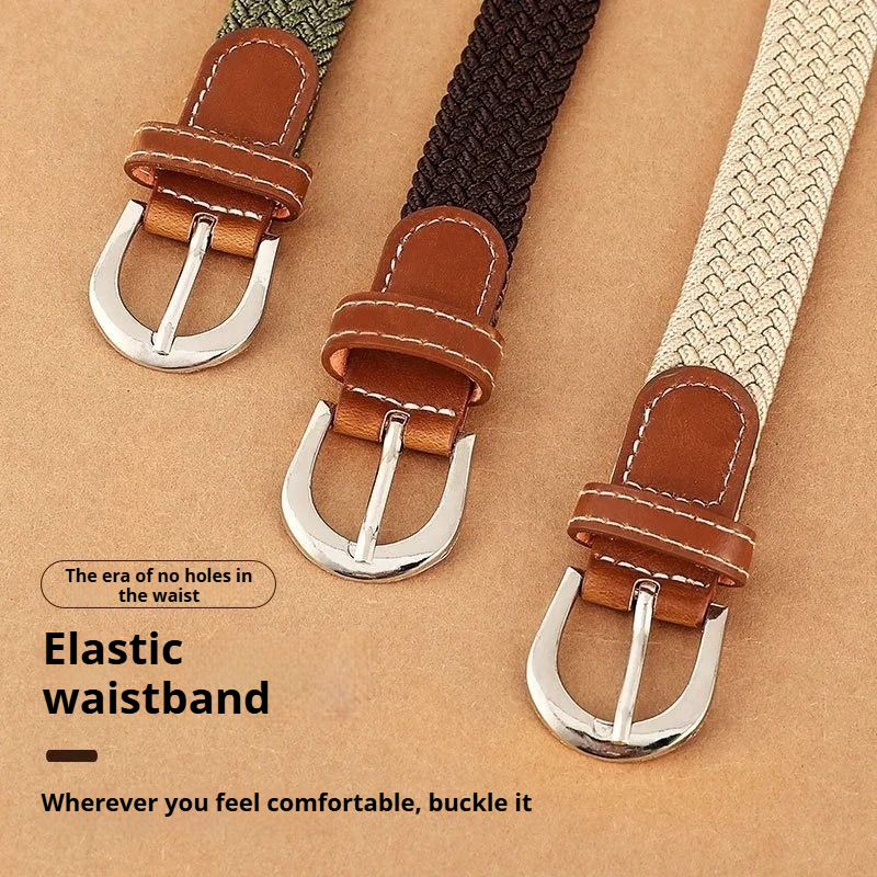 Ceinture tissée élastique polyvalente pour hommes et femmes, ceinture en denim extensible assortie à toutes les tenues pour le quotidien