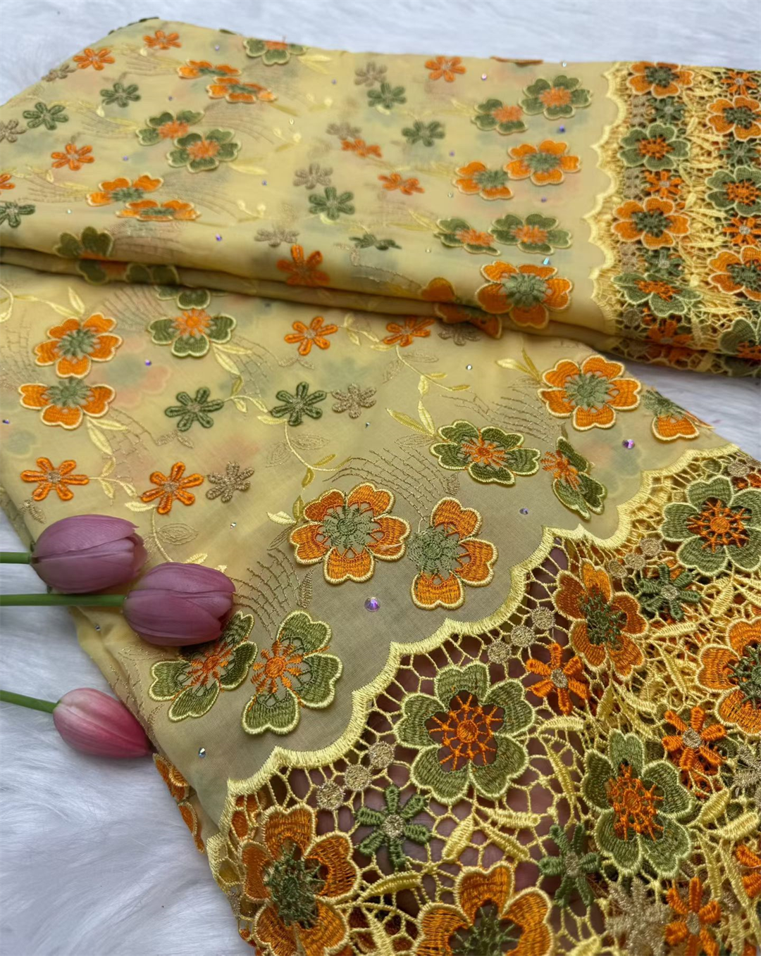 Voile suisse en dentelle suisse, avec des pierres appliquées de fleurs 3D, tissu africain en dentelle de Super qualité pour robe de mariée, 2026