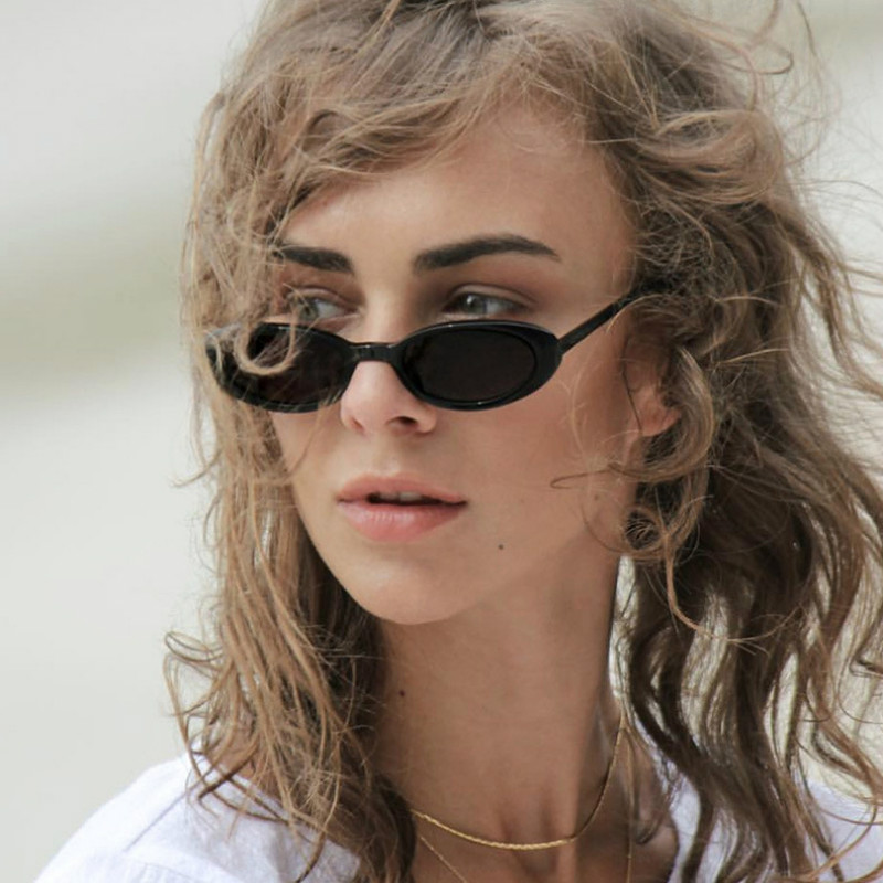 Lunettes de soleil ovales vintage pour femmes, marque de luxe, designer, petites lunettes de soleil ovales, lunettes rétro noires et rouges, lunettes de protection pour femmes