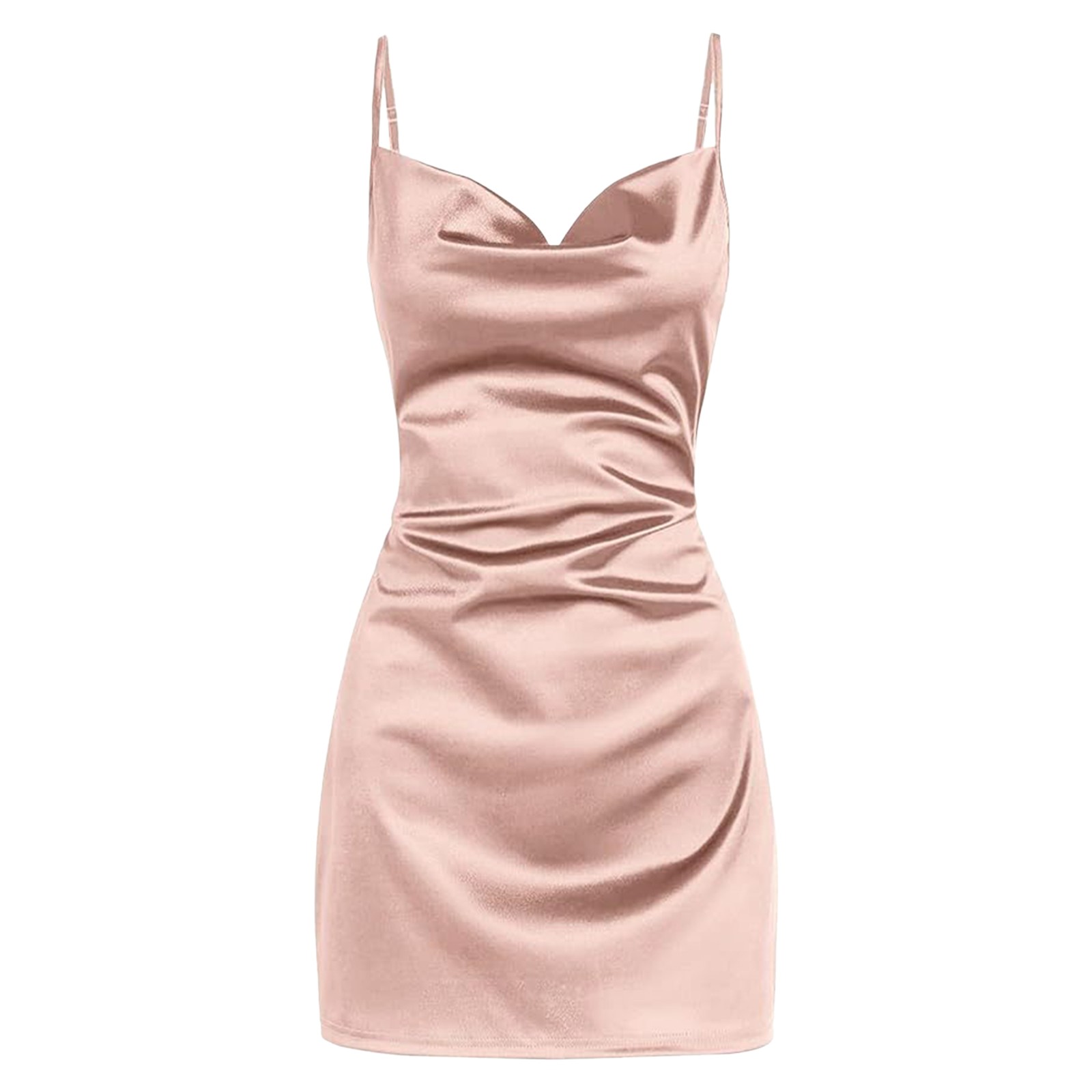 Mini robe smockée en satin pour femme, robe courte, col bénitier, dos nu, coupe basse, solide, documents, fête, boîte de nuit, éducatif