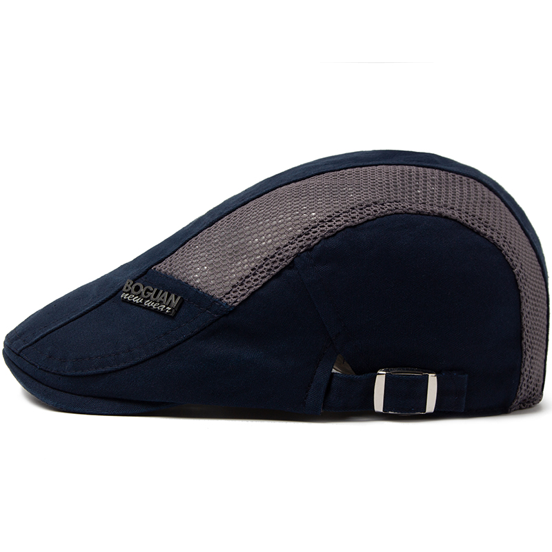 Casquette en maille béret pour hommes mode lettre étiquette bérets été coton respirant pare-soleil femmes décontracté bec de canard chapeau réglable