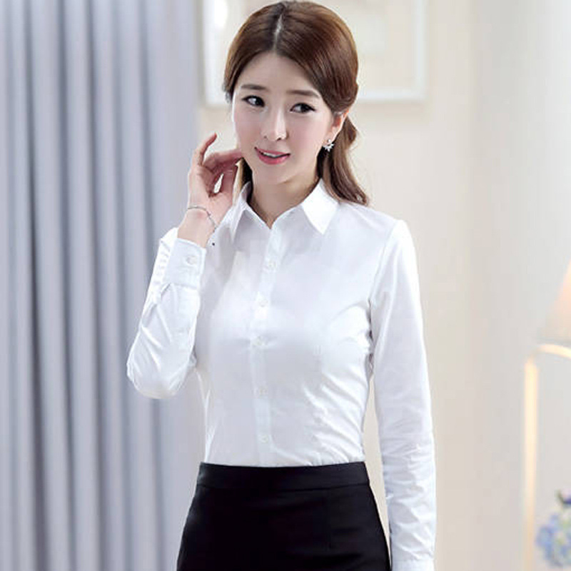 Chemises professionnelles chics pour femmes, décontractées, Business, basique, col rabattu, manches longues, printemps automne, polyvalentes, solides, vêtements intérieurs