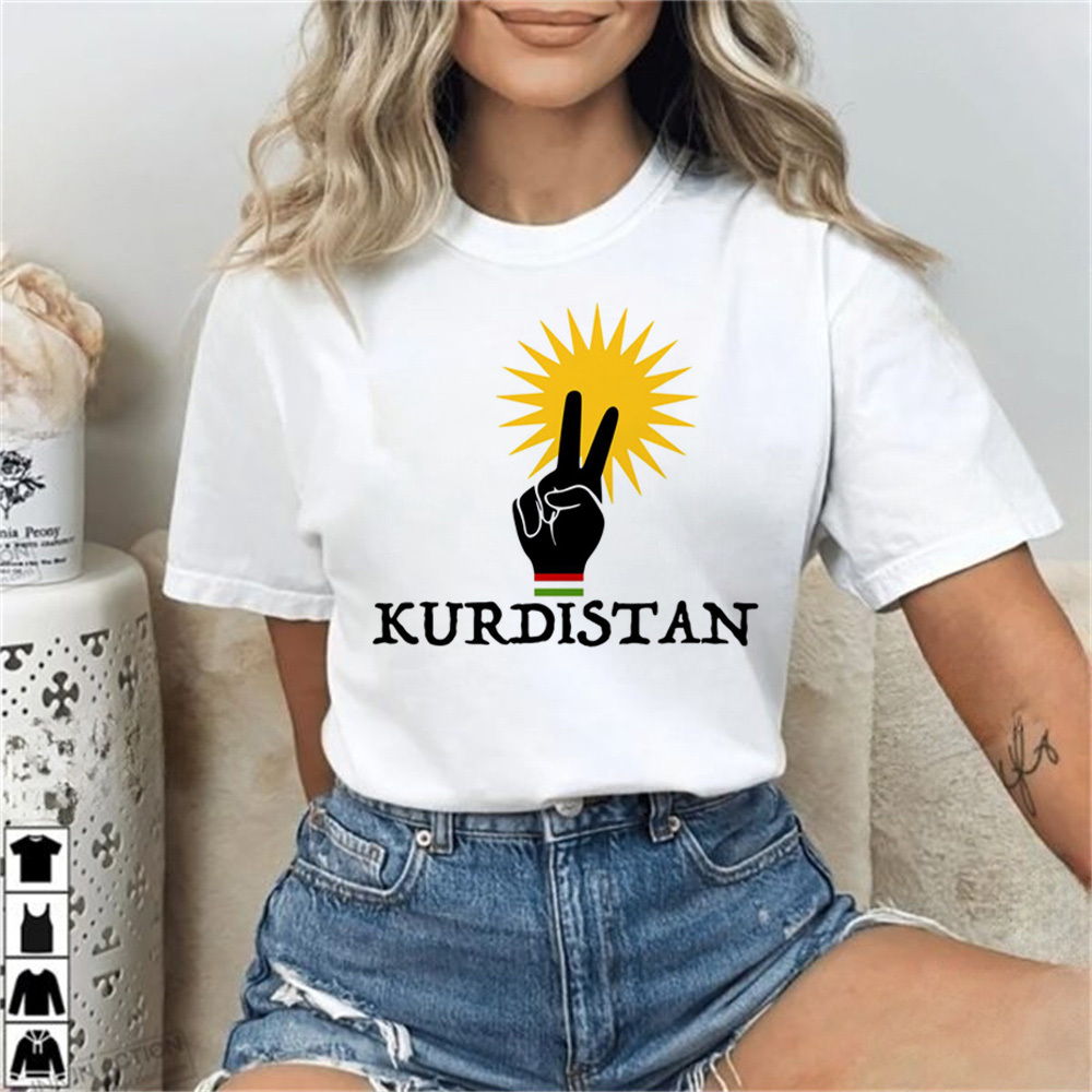 Kurdistan chemise adolescent Pastel confortable streetwear université t-shirt 80s vêtements coréens Grunge Punk Pop Culture esthétique