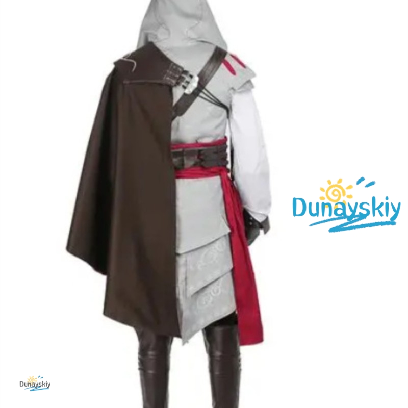 Costume de Cosplay Assassin Creed Ezio Auditore, ensemble complet, tenue noire et blanche pour hommes, pour Halloween, Comic Con, jeu de rôle