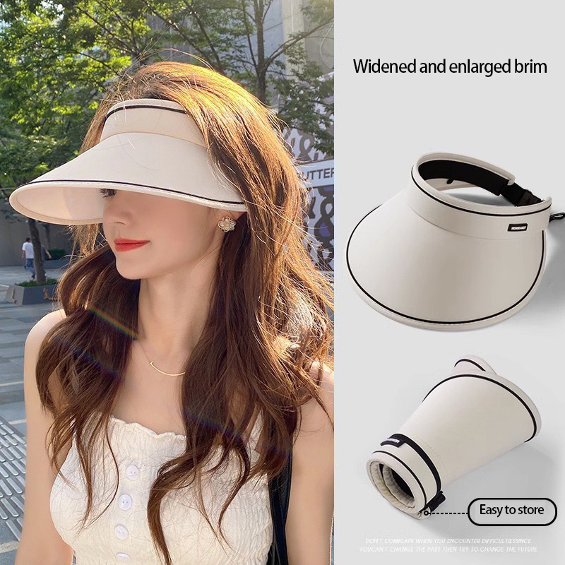 Casquette Pare-Soleil Femme Anti-UV pour le Shopping, le Cyclisme, la Plage, la Randonnée, le Parc – Large Bord Pliable, Effet Amincissant, Visière Ouverte