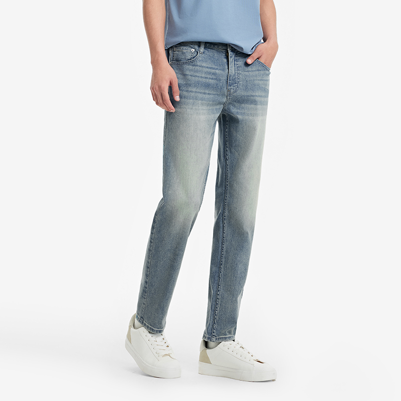 Jean Homme Semir Stretch 2026 Rétro Délavé Coupe Droite Urbain Décontracté Quotidien Doux Confortable Tendance