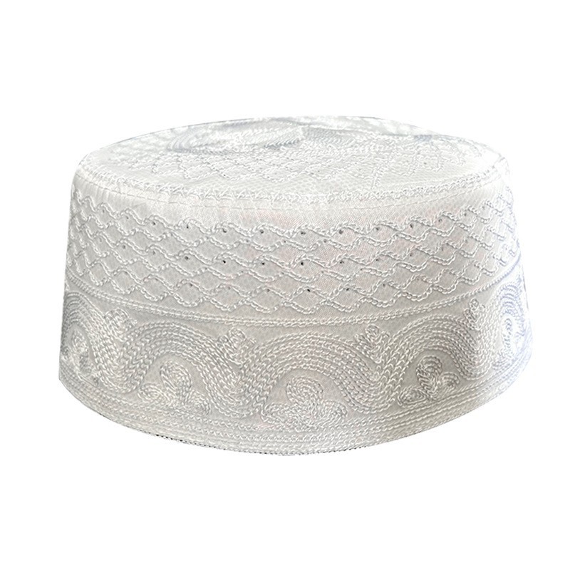 Hommes musulmans chapeaux de prière coton broderie arabe Ramadan Islam casquette musulman Turban homme foulard Hijab Bonnet juif inde casquettes