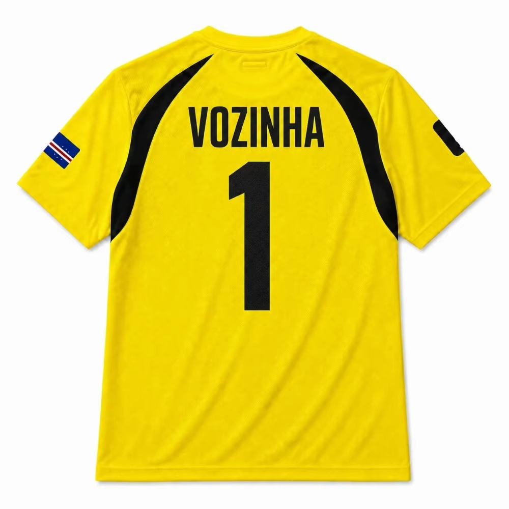 Maillot de football unisexe Cap-Vert Vozinha à manches courtes pour supporter et supporter de l'équipe, idéal pour les entraînements et les matchs, haut d'été