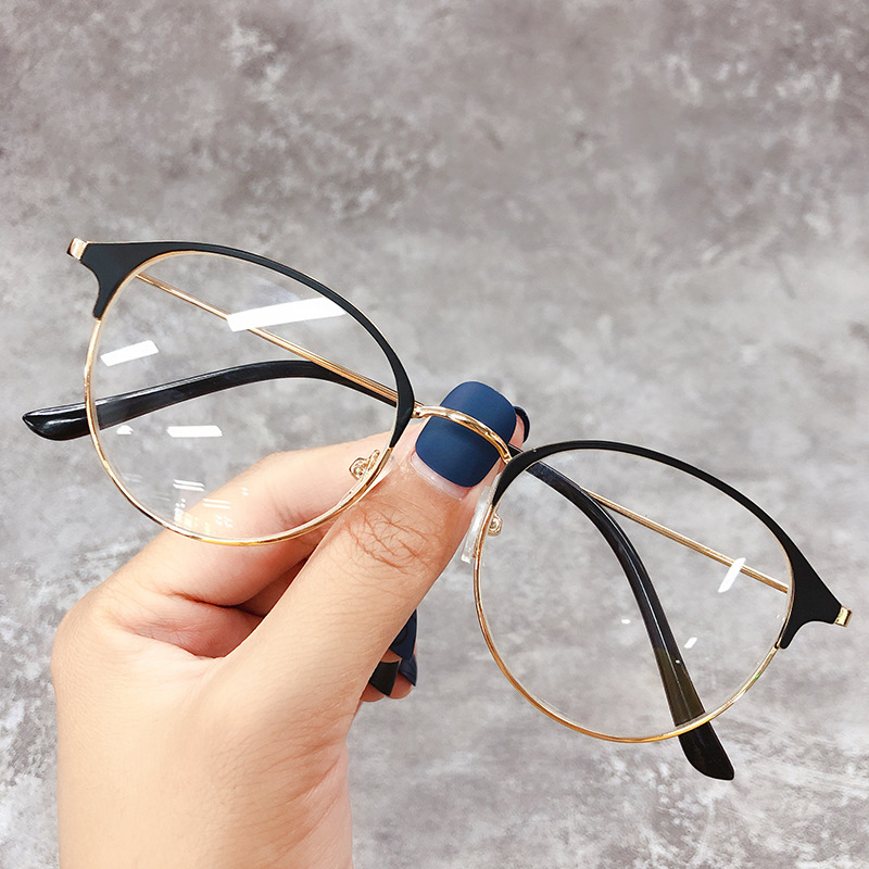 Lunettes de lecture à monture ronde Vintage pour hommes et femmes, verres d'ordinateur en métal pour myopie, lunettes décoratives, lentilles de repos