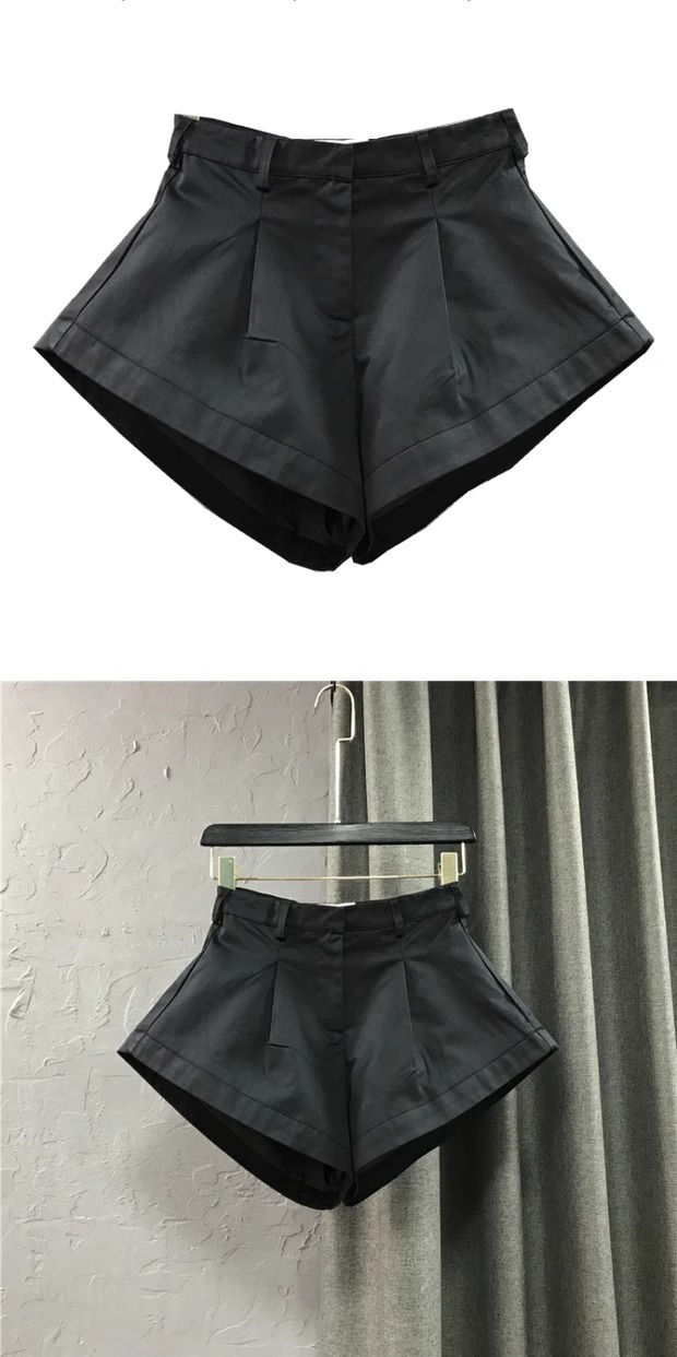 Shorts taille haute de style coréen pour femmes, pantalon large au design original, short décontracté coupe trapèze pour le printemps et l'été