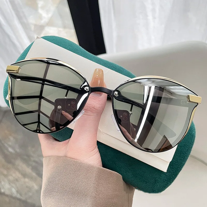 Lunettes de soleil classiques en métal à verres réfléchissants pour femmes et hommes, lunettes de soleil rondes de marque, lunettes de luxe sexy, UV400 Gafas De Sol