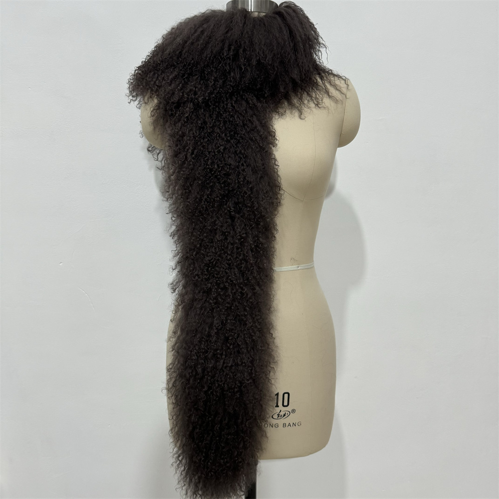 Écharpe en vraie fourrure de mouton mongole pour femme, col en fourrure d'agneau, chaud, à la mode, chauffe-cou, automne