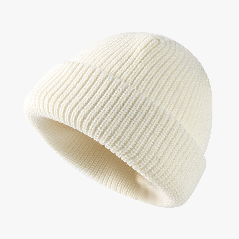 Bonnet tricoté pour femmes en saison d'automne et d'hiver, chapeau en peau de melon pour hommes, style court chaud, chapeau froid, chapeau en laine