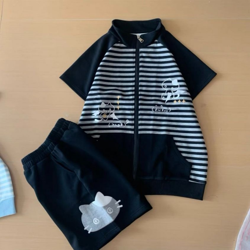 Short japonais pour femmes broderie dessin animé taille élastique pantalon à jambes larges été décontracté pantalons Cortos De Mujer 2025 bas