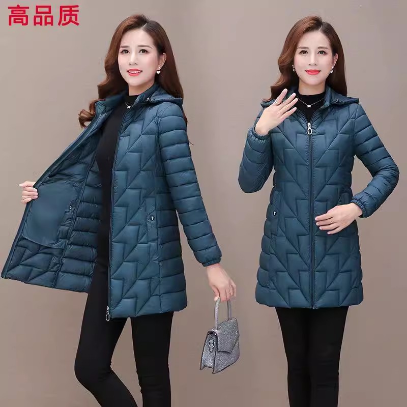 Parka mi-longue légère pour femme, manteau d'automne matelassé en coton, doudoune rembourrée, parka d'hiver 6XL 2026