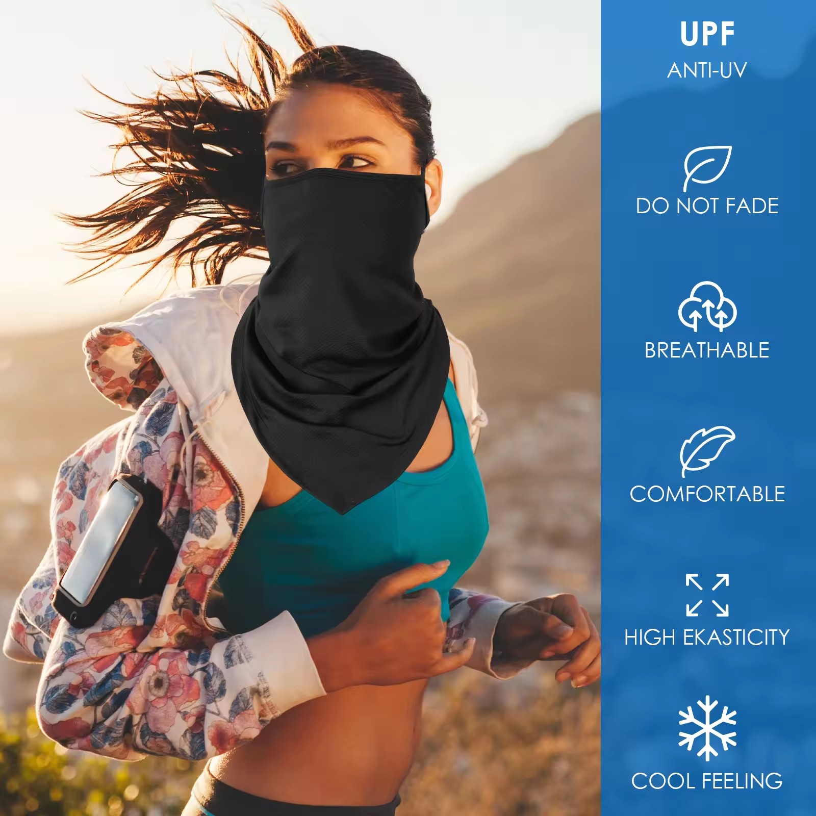 Cagoule intégrale en soie glacée, protection solaire estivale, respirante, résistante aux UV et coupe-vent pour le cyclisme, la randonnée et les activités de plein air