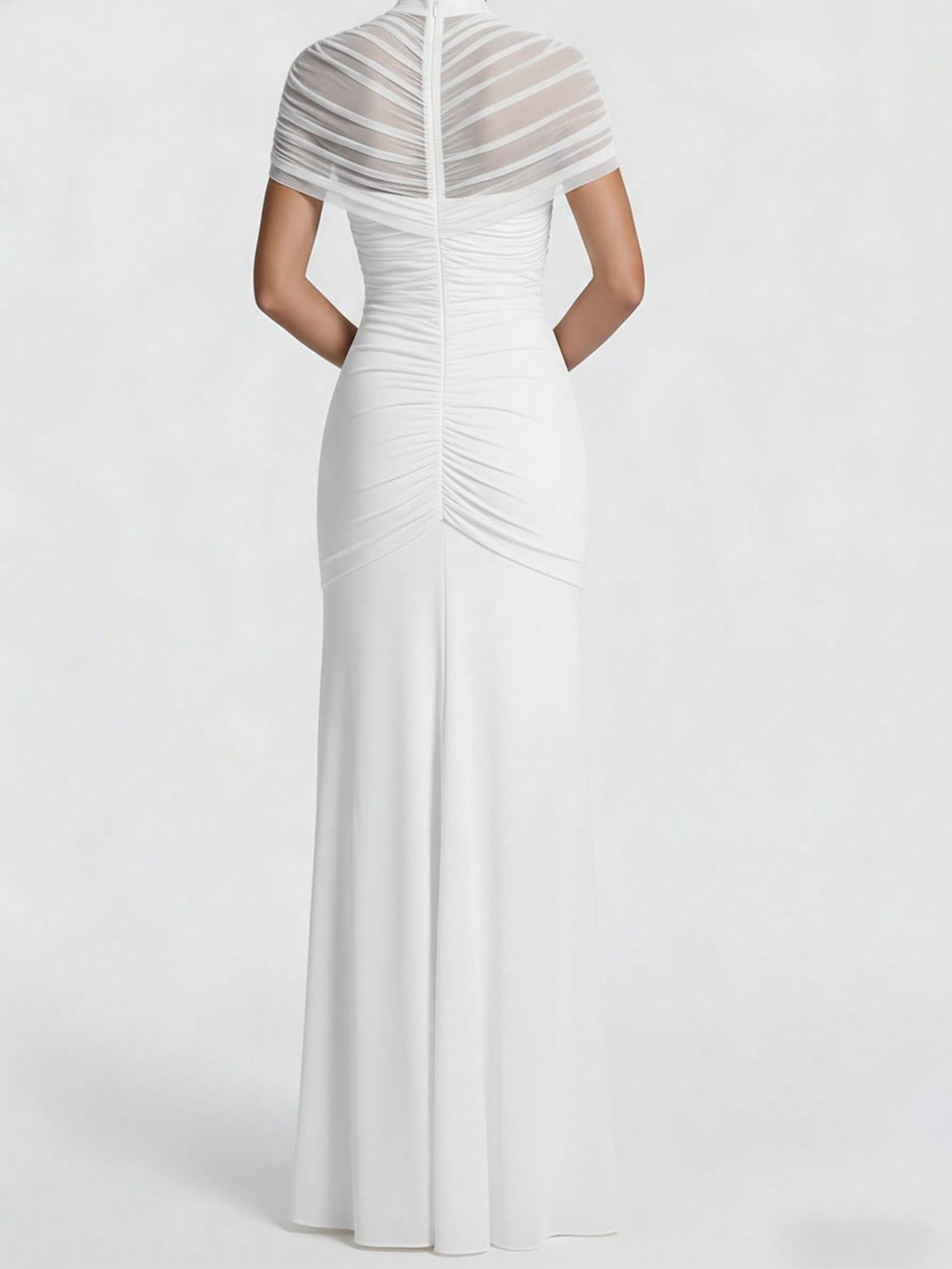 Robe longue moulante pour femme, mode féminine, robe d'été en maille transparente, robe élégante blanche pour cocktail, soirée, fête, sexy