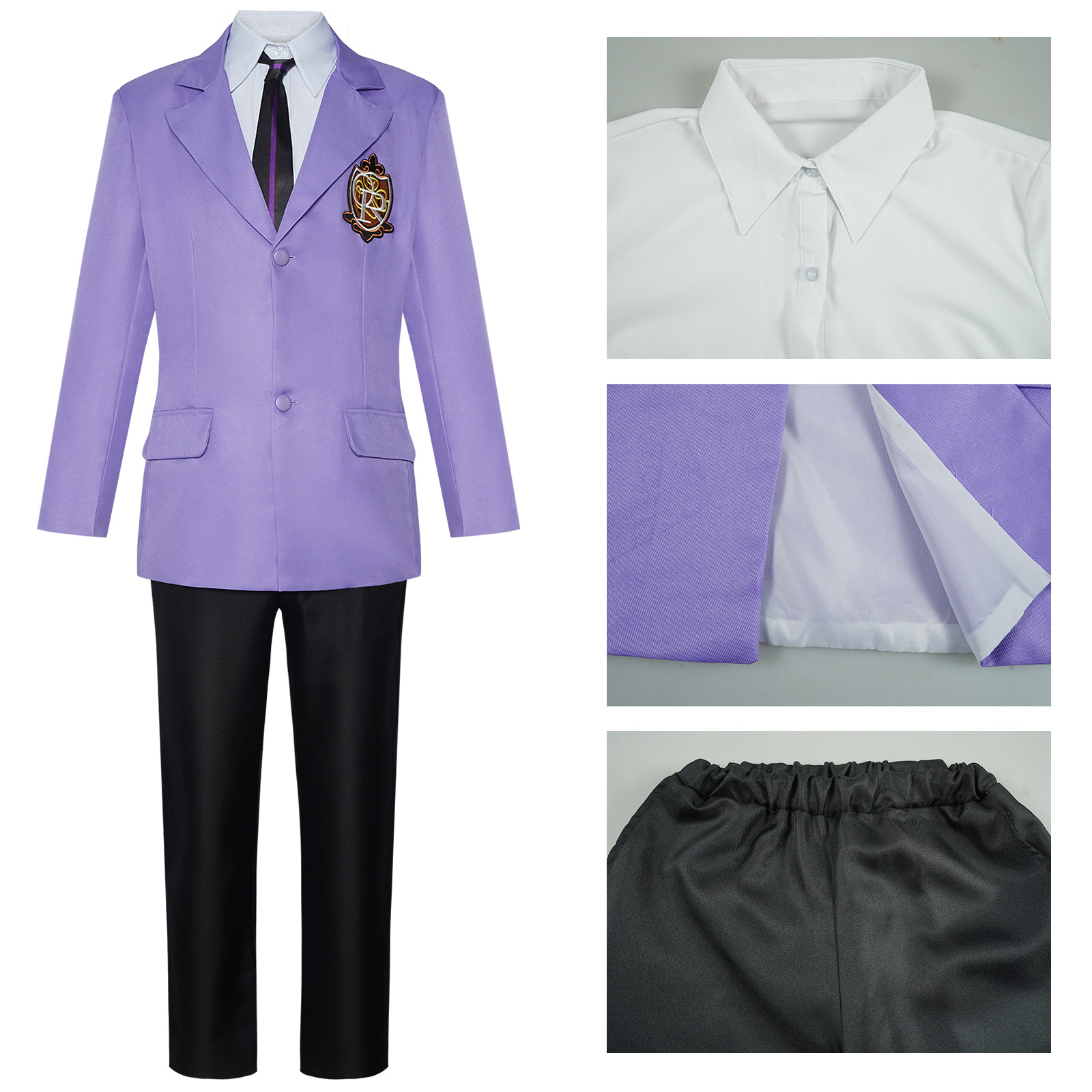 Costume d'uniforme scolaire pour cosplay de l'Anime Ouran High School Host Club, Fujioka Haruhi, Ootori Kyouya, Suou Tamaki, pour fête d'Halloween