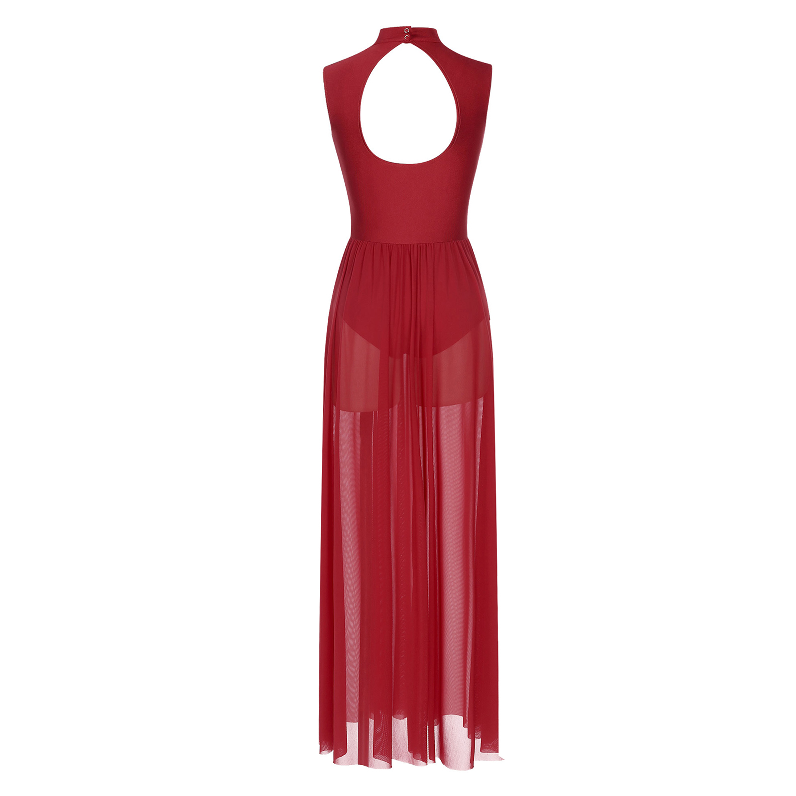 Robe de danse lyrique pour femmes, avec superposition en maille transparente torsadée et strass, idéale pour la gymnastique, le patinage artistique et la danse contemporaine