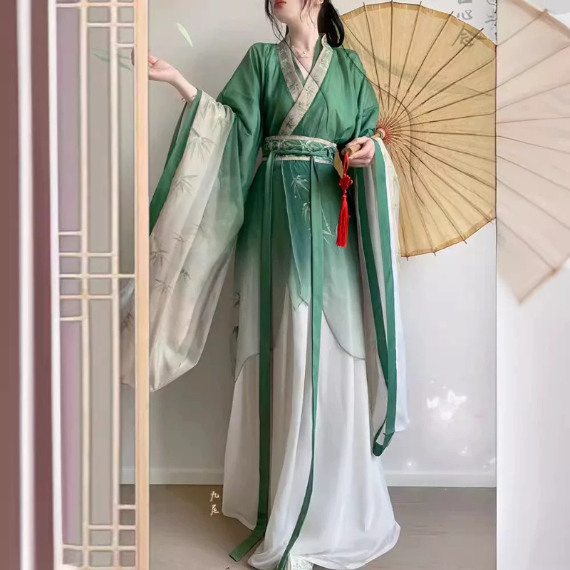 Robe Hanfu chinoise pour femmes, tenue de fête, Costume de carnaval traditionnel Vintage de la dynastie WeiJin, Costume de Cosplay