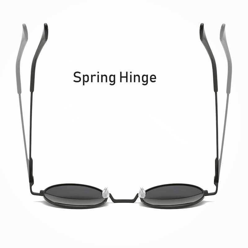 Lunettes de soleil rondes rétro vintage pour hommes, lunettes de soleil de marque pour femmes, monture en métal alliage, verres noirs, lunettes de conduite UV400