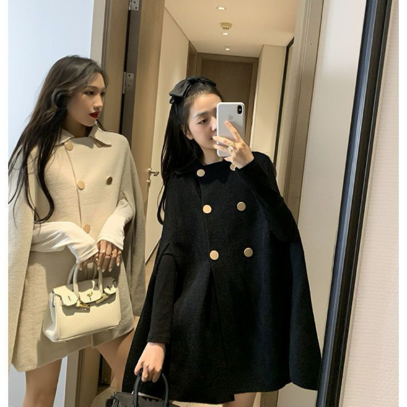 Automne hiver grande taille femmes Manteau laine tissu Cape pardessus ample Femme haute qualité 2025 Manteau Femme Hiver surdimensionné