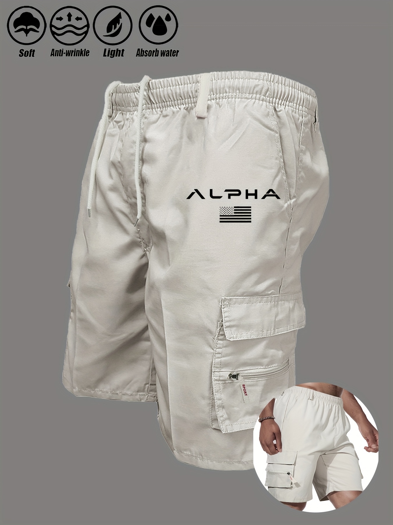 Short Cargo imprimé drapeau américain, short aigle du jour de l'indépendance, pantalon court multi-poches pour le travail et le Camping, Streetwear, été