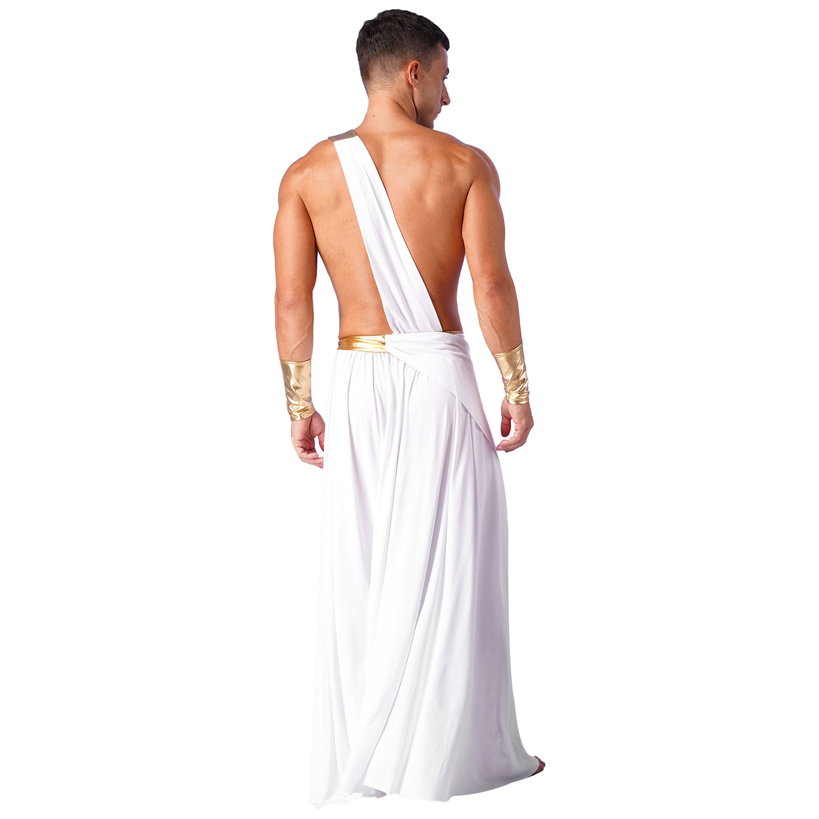 Costume de gladiateur Toga de Dieu grec des Prairies pour hommes, empereur romain, une robe de fibre initiée, habillage de Kokor médiéval d'Halloween