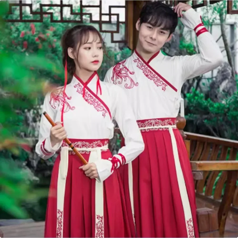 Ensemble de 2 pièces, vêtements traditionnels pour hommes, vêtements vintage, cosplay, robe chinoise Hanfu, broderie, vêtements pour femmes, style ethnique