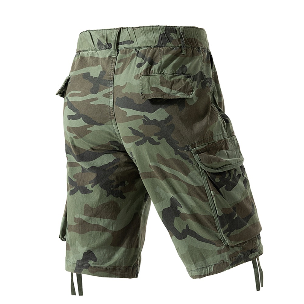 Shorts cargo camouflage pour homme, multi-poches, en coton, décontractés, pour l'extérieur, shorts d'été, demi-pantalons respirants