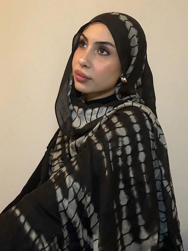 1 pièces Ramadan Hijab pour femmes imprimé Crocodile bohème aquarelle doux musulman Hijabs Floral respirant châle Wrap écharpe foulard
