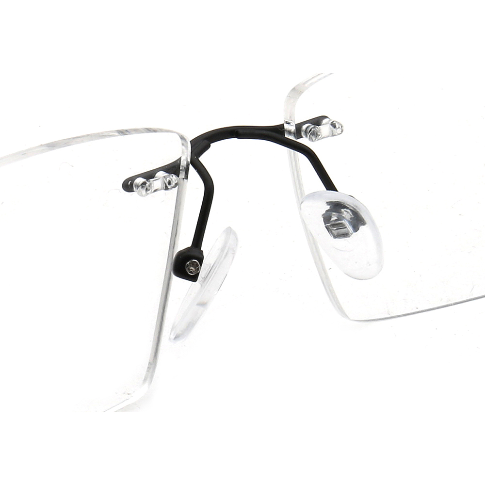 Montures de lunettes rectangulaires sans monture pour hommes, lunettes optiques carrées en métal d'affaires, lunettes légères, or, argent, noir