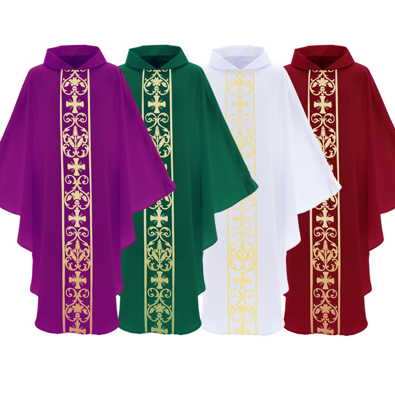 Robe religieuse de prêtre médiéval, Costume de Cosplay, Robe d'église, Chasuble, uniforme de prière, Robe Baggy Vintage, Cape